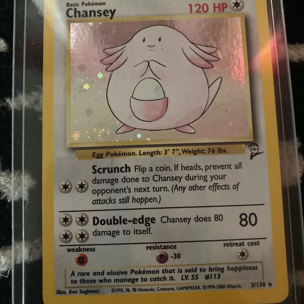 Chansey 3/102 Pokemon Card Rare Holo 2nd Edition